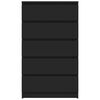 vidaXL Drawer Cabinet Black 60x36x103 cm Engineered Wood
