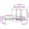 vidaXL Day Bed and Bench Set with Roof without Mattress White 90x200 cm