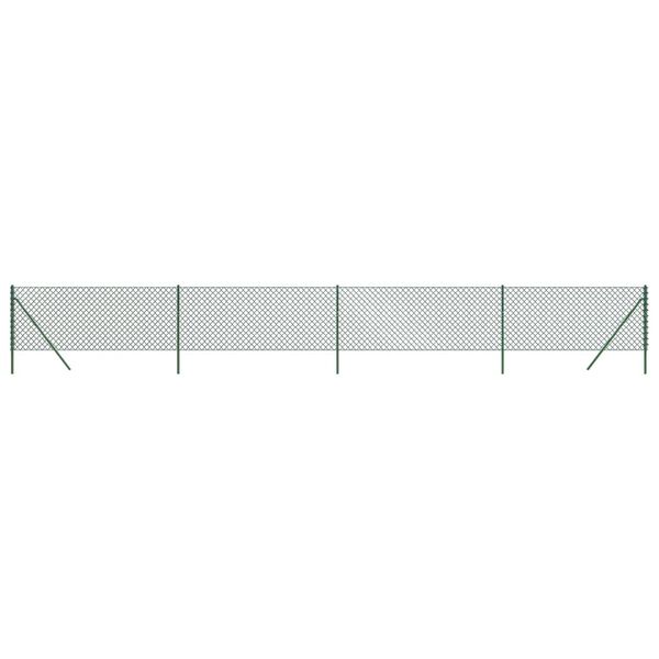 vidaXL Chain Link Fence Green 1.1x10 m