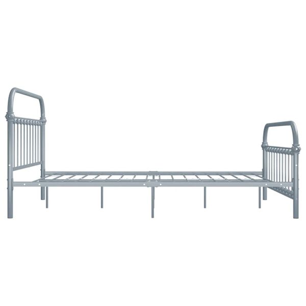 vidaXL Bed Frame without Mattress Grey Metal 140x200 cm