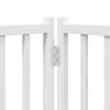 vidaXL Dog Gate with Door Foldable 12 Panels White 600 cm Poplar Wood