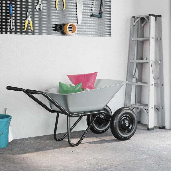 vidaXL Wheelbarrow Tray Replacement Silver 88 x 60 x 32 cm Steel