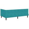 vidaXL Corner Bed Frame with Headboard Turquoise 90 cm x 190 cm Velvet