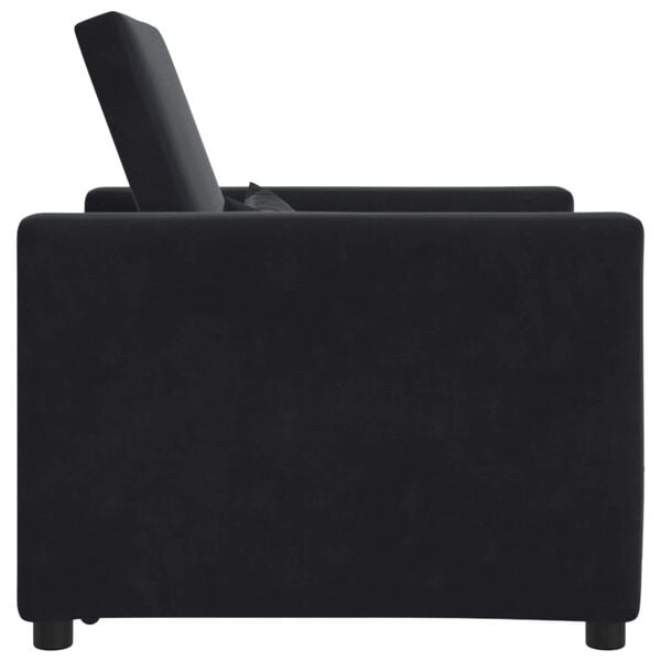 vidaXL Single Sofa Bed Reclining Black 90 x 165 x 87 cm Velvet