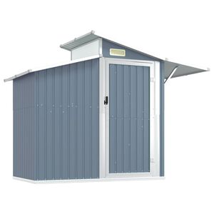 vidaXL Garden Shed Grey 270x130x208.5 cm Galvanised Steel