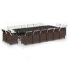 vidaXL Garden Dining Set | Brown and Cream White | PE Rattan | Large | Foldable