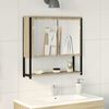 vidaXL Bathroom Mirror Beige 60 x 16 x 60 cm Glass and Engineered Wood