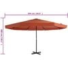 vidaXL Garden Parasol with Aluminium Pole 500 cm Terracotta