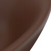 vidaXL Luxury Basin Overflow Oval Matt Dark Brown 58.5x39 cm Ceramic