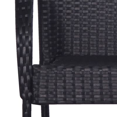 vidaXL Stackable Outdoor Chairs 4 pcs Poly Rattan Black