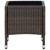 vidaXL Garden Table Brown 40x40x45 cm Poly Rattan