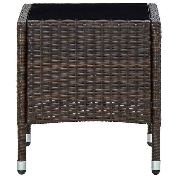 vidaXL Garden Table Brown 40x40x45 cm Poly Rattan