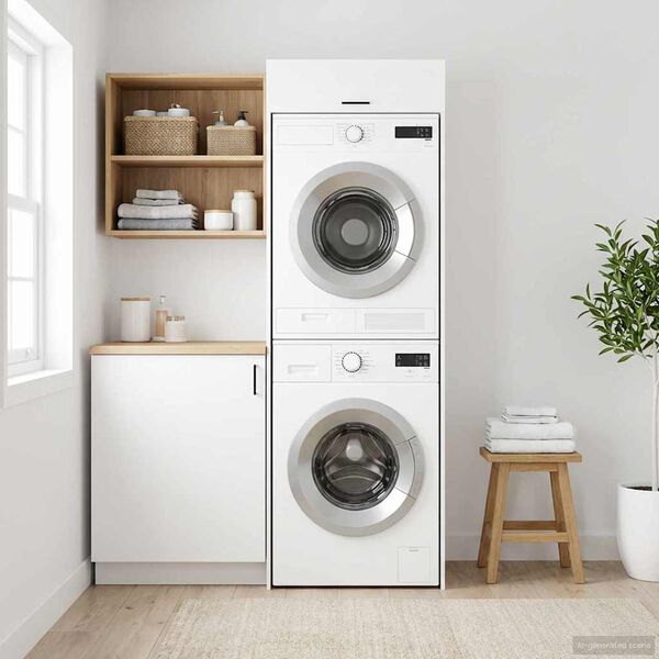 vidaXL Wash Machine Cabinet White 67.5 x 68 x 200 cm Engineered wood