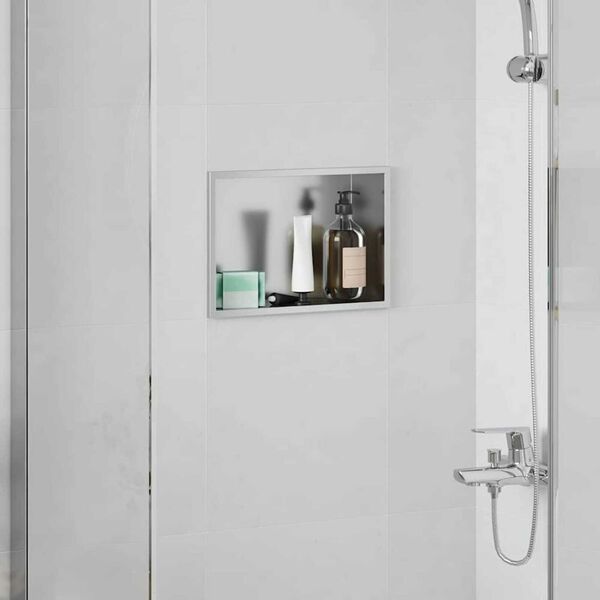 vidaXL Shower Niche Silver 30 x 20 x 9.5 cm Stainless Steel