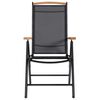 vidaXL Folding Garden Chairs 2 pcs Aluminium and Textilene Black