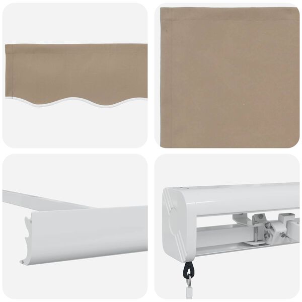 vidaXL Retractable Awning Beige 300 x 250 cm Fabric and Metal