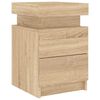 vidaXL Bedside Cabinets with LED Lights 2 pcs Sonoma Oak 35x39x55 cm