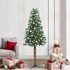 vidaXL Slim Christmas Tree Green 210 cm PVC and Solid Pine wood
