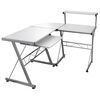 vidaXL Corner Computer Desk White 132x112x99 cm Engineered Wood