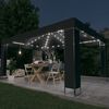 vidaXL Gazebo with LED String Lights Anthracite 3x4 m