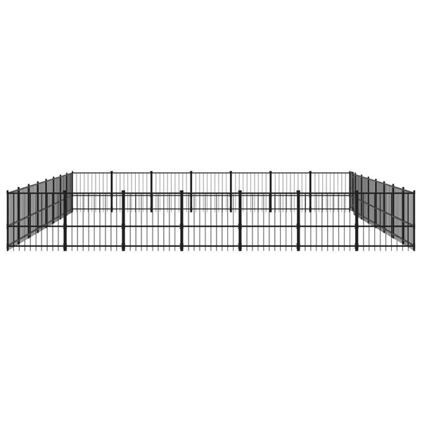 vidaXL Outdoor Dog Kennel Steel 52.69 m&sup2;