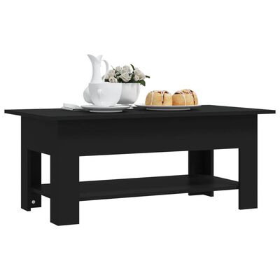 vidaXL Coffee Table Black 102x55x42 cm Engineered Wood