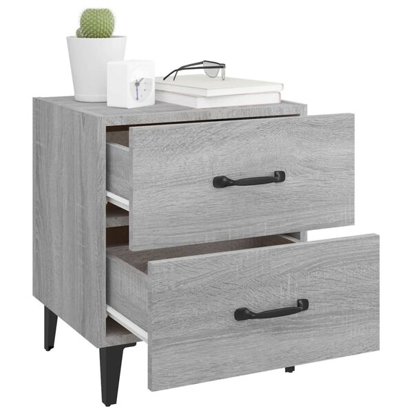 vidaXL Bedside Cabinet Grey Sonoma 40x35x47.5 cm