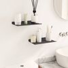 vidaXL Wall Shelf with Shelf 2 pcs Black 30 x 17.5 x 2.5 cm