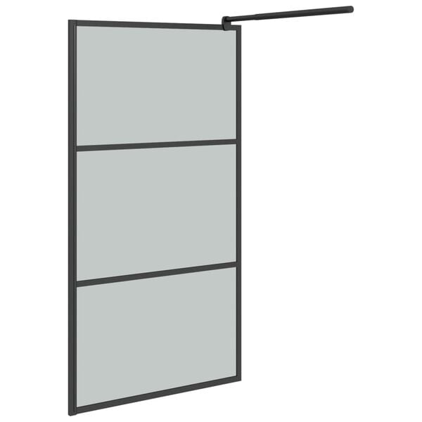 vidaXL Walk-in Shower Wall 100x195cm Dark ESG Glass Black
