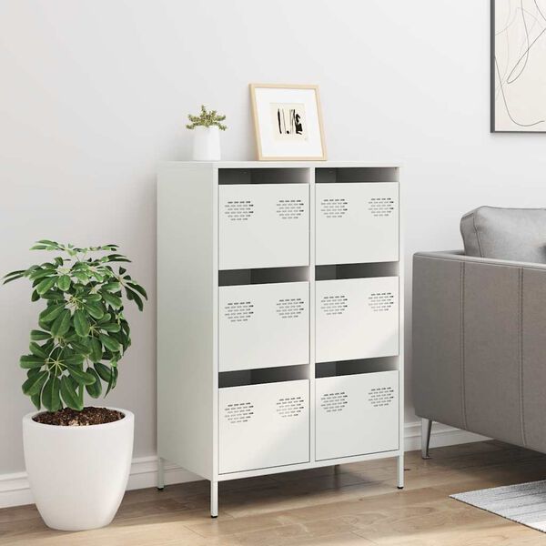 vidaXL Highboard White 68x39x101.5 cm Steel