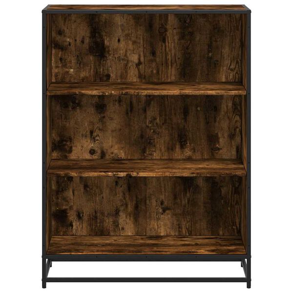 vidaXL Book Cabinet Smoked Oak 80.5x35x107.5 cm Engineered Wood