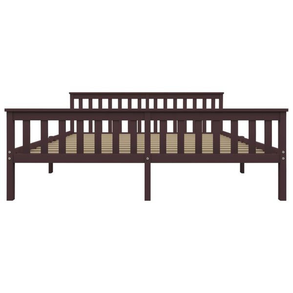 vidaXL Bed Frame without Mattress Dark Brown Solid Wood 180x200 cm Super King (283237+2x321988)