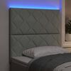 vidaXL LED Headboard with Headboard Light Grey 100 cm Faux Leather