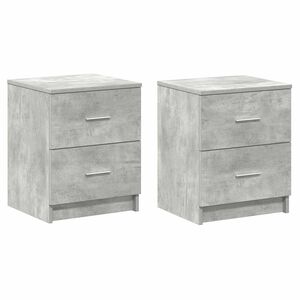 vidaXL Bedside Cabinets 2 pcs with 2 Drawers Concrete Grey 40x36x50 cm
