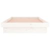 vidaXL LED Bed Frame without Mattress White Single Solid Wood