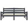 vidaXL Bed Frame without Mattress Dark Grey Solid Pinewood 140x200 cm (322092+2x321990)