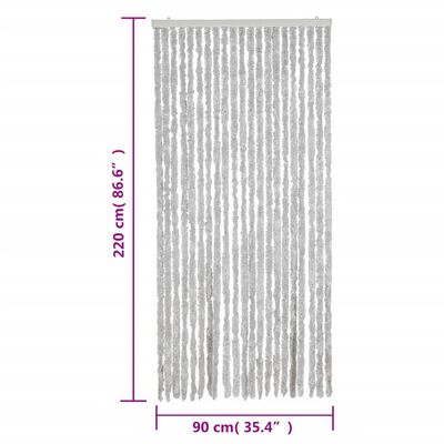 vidaXL Fly Curtain Grey 90x220 cm Chenille