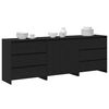 vidaXL Sideboard 3 pcs Black 70 x 41 x 75 cm Engineered Wood