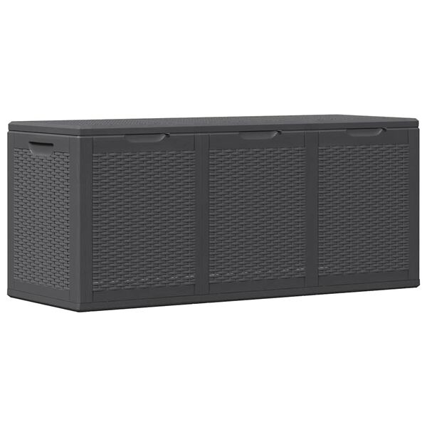 vidaXL Garden Storage Box 270L Black PP Rattan