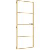 vidaXL Interior Door Slim Golden 83x201.5 cm Tempered Glass and Aluminium