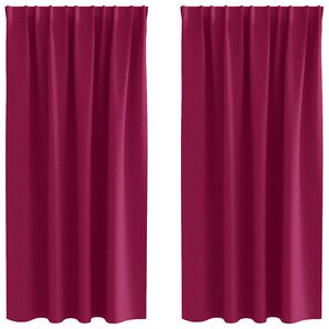 vidaXL Blackout Curtains with Rings 2 pcs Wine Red 175 x 140 cm