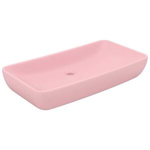 vidaXL Luxury Basin Rectangular Matt Pink 71x38 cm Ceramic