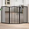 vidaXL Dog Gate Foldable 3 Panels Black 150 cm&nbsp;Poplar Wood