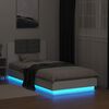 vidaXL Bed Frame with LED without Mattress White 75x190 cm Small Single