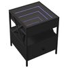 vidaXL Coffee Table with Infinity LED Black 40x40x51 cm