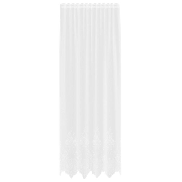 vidaXL Lace Curtain with Curtains Floral White 260 x 150 cm Polyester
