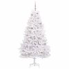 vidaXL Artificial Hinged Christmas Tree White 180 cm PVC and Steel