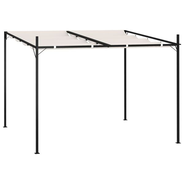 vidaXL Gazebo with Retractable Roof 300x300x233 cm Cream