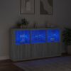 vidaXL Sideboard with LED Lights Grey Sonoma 181.5x37x100 cm