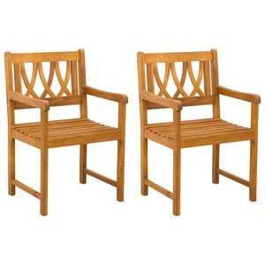 vidaXL Garden Chairs 2 pcs Natural Solid Acacia Wood
